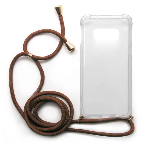 TPU Crossbody inos Samsung G970F Galaxy S10e Shock Proof Clear with Brown Strap