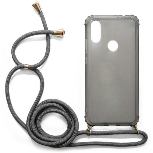 TPU Crossbody inos Samsung A705F Galaxy A70 Shock Proof Smoke with Grey Strap