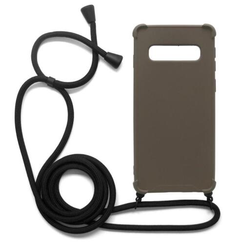 TPU Crossbody inos Samsung G973F Galaxy S10 Shock Proof Grey with Black Strap
