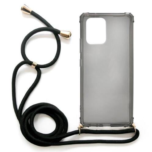 Θήκη TPU Crossbody inos Samsung G770F Galaxy S10 Lite Shock Proof Smoke με Μαύρο Strap