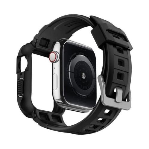 Θήκη TPU & Λουράκι Spigen Rugged Armor Pro Apple Watch 4/ 5/ 6/ 7/ SE 44mm Μαύρο