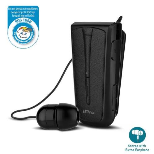 iPro Bluetooth Στερεοφωνικό Ακουστικό RH219s Retractable Με Δόνηση Μαύρο