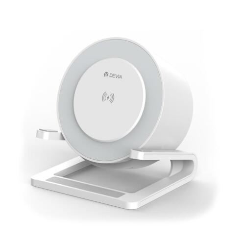 Devia EM054 Φορητό Ηχείο Bluetooth & Ασύρματος Φορτιστής 15W 5W Λευκό