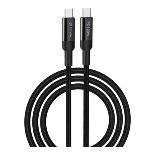 Devia Καλώδιο Σύνδεσης USB 2.0 EC309 Braided USB C σε USB C PD 100W 1.5m Extreme Speed Series Μαύρο