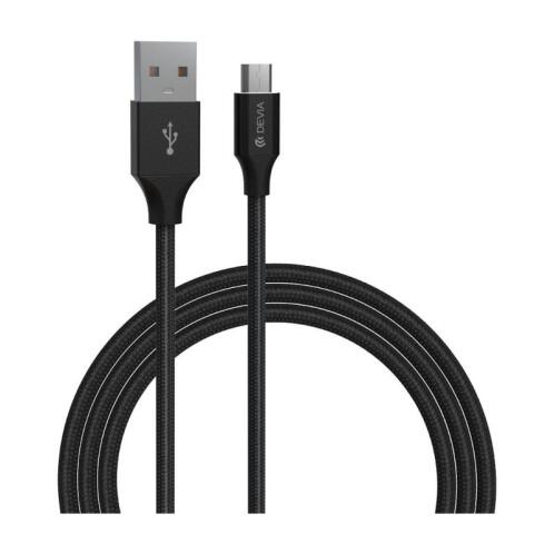 Devia Καλώδιο Σύνδεσης USB 2.0 EC203 Braided USB A σε micro USB 1m Gracious Series Μαύρο