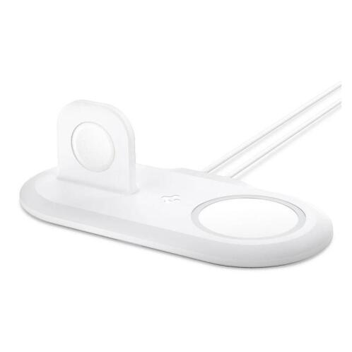 Επιτραπέζια Βάση Spigen Magfit Duo για Apple iPhone 13 Series & iWatch Charger 2 in1 Λευκό