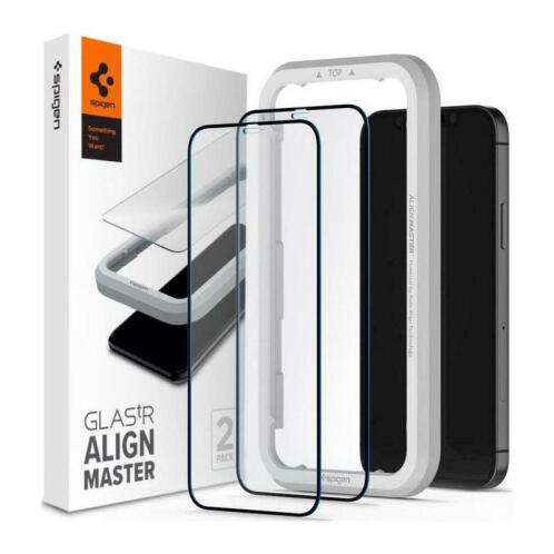Tempered Glass Full Face Spigen Glas.tR Align Master Apple iPhone 12 Pro Max Μαύρο (2 τεμ.)