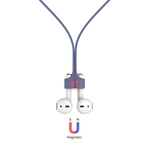Strap Λαιμού Σιλικόνης AhaStyle PT74 Apple AirPods Magnetic Σκούρο Μπλε