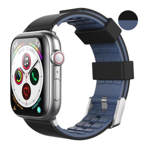 Λουρί Σιλικόνης  WA11 Dtone Prem Sil Apple Watch2/3/4/5/6/7/SE (38/40/41mm) Μαύρο-Σκούρο Μπλε