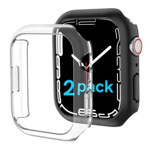 Ahastyle Θήκη PC WG59 Apple Watch 7 41mm Ματ Διάφανο & Μαύρο (2 τεμ.)