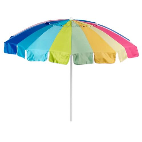 SOLART Ομπρέλα θαλάσσης 200cm 10 ακτίνες με μηχανισμο κλίσης polyester rainbow