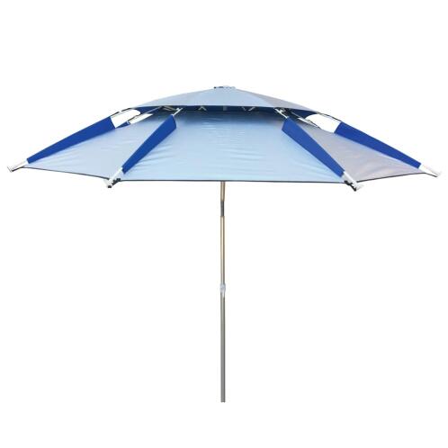 SOLART Ομπρέλα θαλάσσης fishing 220cm 8 ακτίνες με μεταλλικό έλασμα polyester μπλε