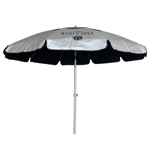 MAUI&SONS Ομπρέλα θαλάσσης 200cm 10 ακτίνες U με μηχανισμό κλίσης polyester μαύρη