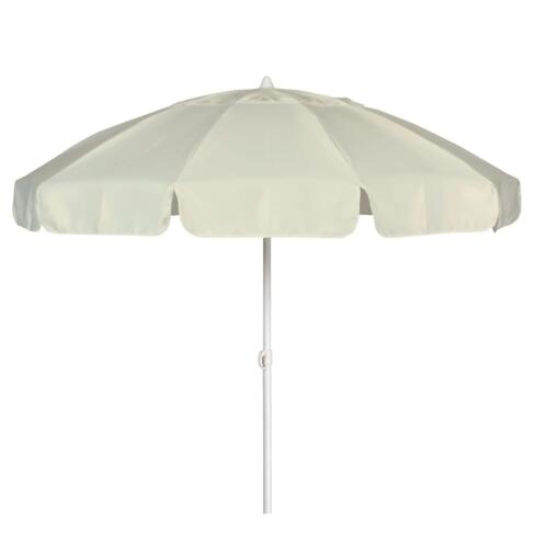 SOLART Ομπρέλα θαλάσσης 200cm 10 ακτίνες με μηχανισμό κλίσης  polyester λευκή