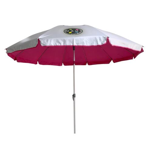 MAUI&SONS Ομπρέλα θαλάσσης 190cm 10 ακτίνες με μηχανισμό κλίσης polyester magenta