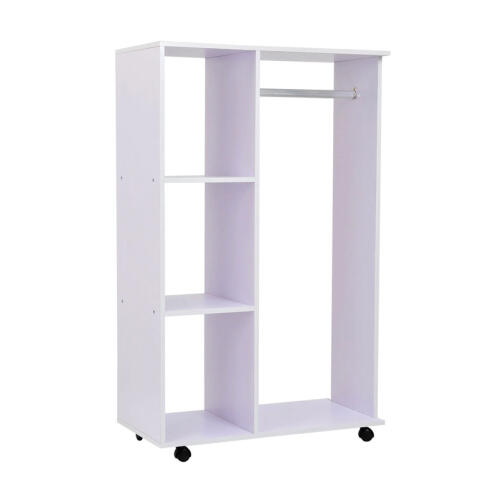 HOMCOM Ξύλινη Ανοιχτή Τροχήλατη Ντουλάπα 80 x 40 x 128 cm  02-0604