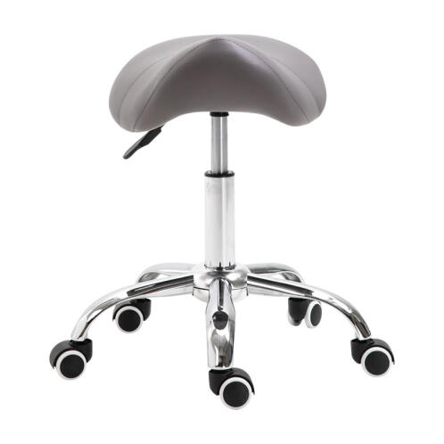 HOMCOM Τροχήλατο Σκαμπό με Ρυθμιζόμενο Ύψος 49-61 cm Χρώματος Γκρι  02-0695