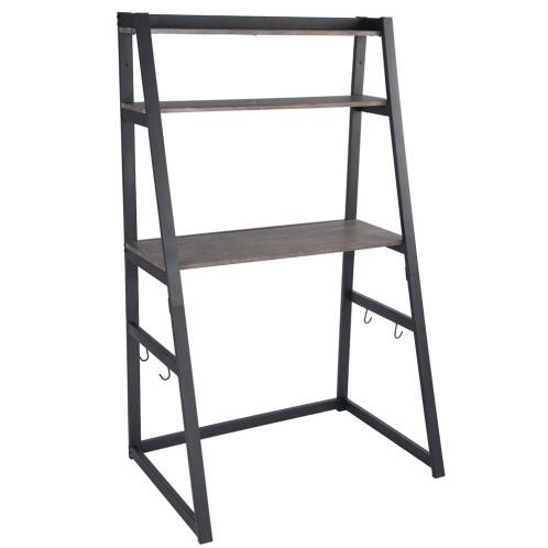 BAKAJI  Γραφείο Τραπέζι Υπολογιστή Ξύλο και Μέταλλο 90x60x150 Σπίτι Γραφείο Μαύρο  02011888