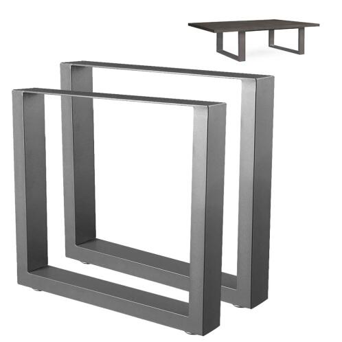 BAKAJI  2x Πόδια Τραπεζιού για Τραπεζάκι, Πάγκο ή Παγκάκι 64x40 Μέταλλο Μοντέρνος Σχεδιασμός Γκρι Χωρίς την Επιφάνεια 02012158