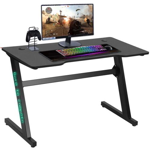 Bakaji 02012217 Γραφείο Gaming για Υπολογιστή με Φώτα LED RGB και Mouse Pad 80x30