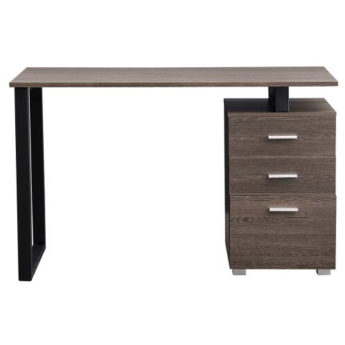 Bakaji Μεταλλικό Γραφείο με 2 Συρτάρια και 1 Ντουλάπι 120x50x75cm 02012269 Σκούρο Καφέ