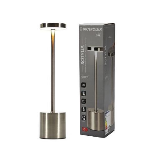 Φωτιστισκό επιτραπέζιο LED επαναφορτιζόμενο 794952 DICTRO LUX Ασημί