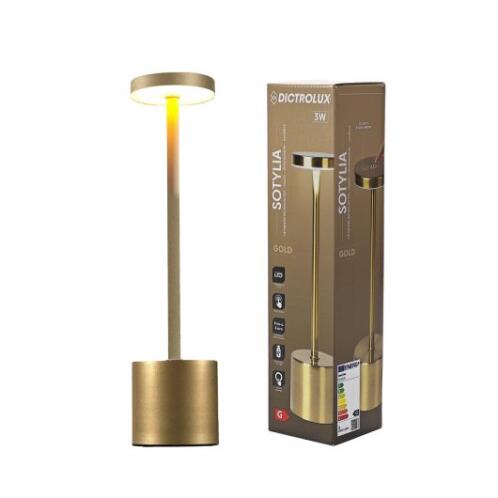Φωτιστισκό επιτραπέζιο LED επαναφορτιζόμενο 794953 DICTRO LUX Χρυσό