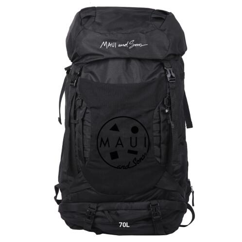 Maui & Sons Σακιδιο Τrekking 70lt Nylon Μαύρο
