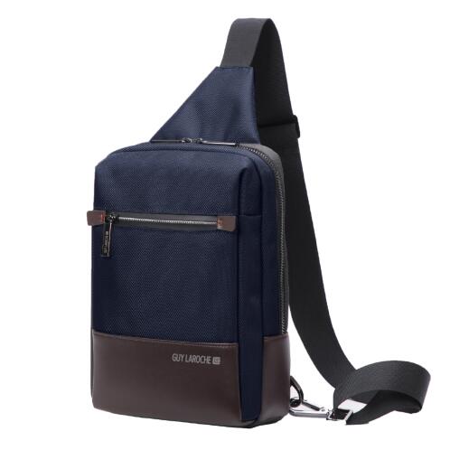 GUY LAROCHE Τσάντα ώμου ανδρική 3lt microfiber polyester μπλε