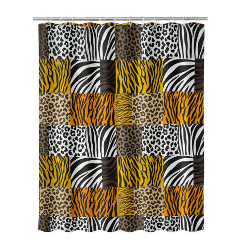 Κουρτίνα Μπάνιου με Κρίκους 180 x 200 cm Animal Print Bakaji 02813439