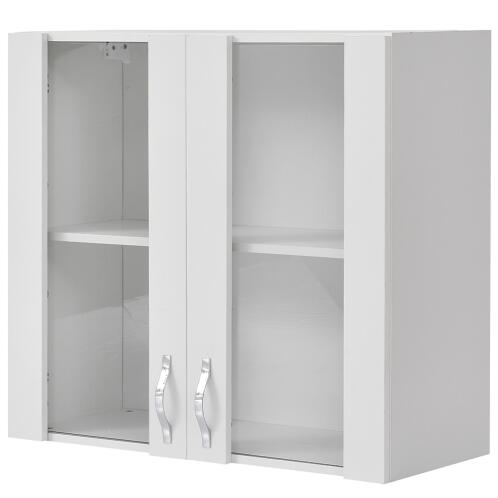 Shally Dogan Κρεμαστός Ντουλάπι Κουζίνας με Γυαλί για Τοίχο Ντουλάπι Χρώματος Λευκού  02815094