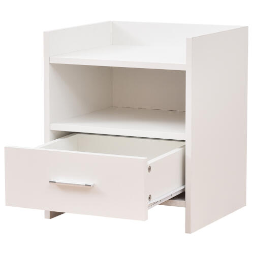 Bakaji Μοντέρνο Κομοδίνο με 1 Συρτάρι και 2 Ράφια 35x38x45εκ. 02815103 Λευκό