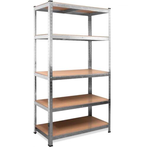 BAKAJI  Ράφι 5 Επιπέδων Μεταλλικό και Ξύλινο 180x90cm Βαρέως Τύπου Γαλβανισμένη Ραφιέρα  02825057