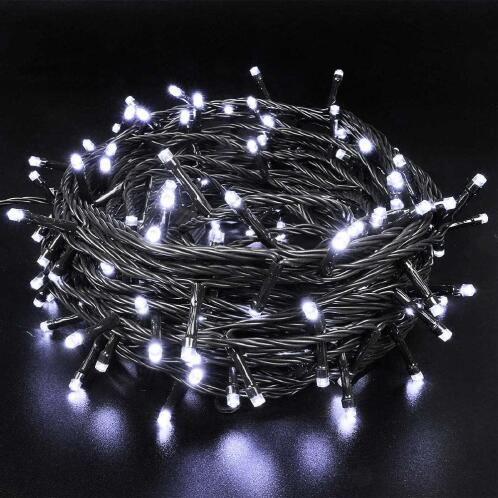 BAKAJI  Αλυσίδα Φωτεινή 500 Φώτα LED Πυγολαμπίδες Ψυχρό Λευκό Ελεγκτής 8 Λειτουργίες Εξωτερικού Χώρου  02825702