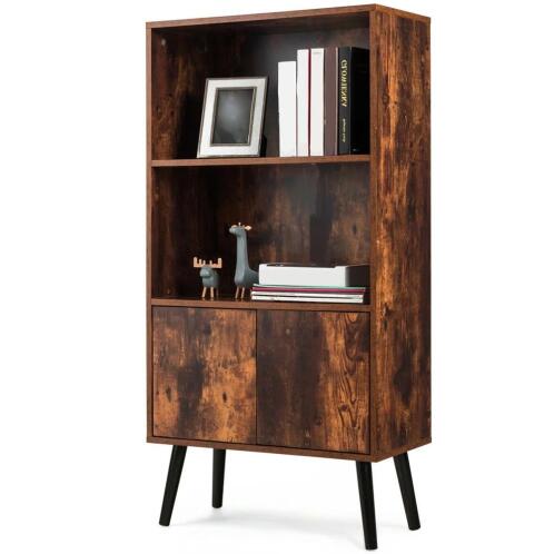 BAKAJI  Κινητή Βιβλιοθήκη 2 Ράφια + Πόρτα Ντουλάπι Ξύλινο Μοντέρνος Βιομηχανικός Σχεδιασμός Σπίτι  02825726