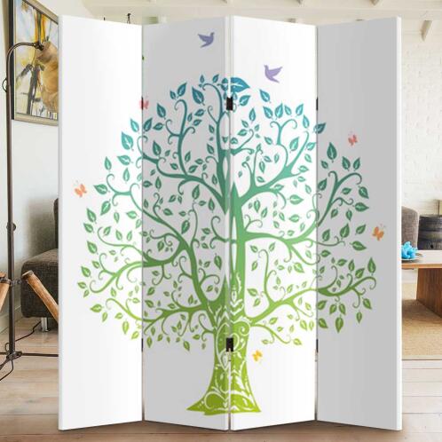 BAKAJI  Παραβάν 4 Πάνελ με Εκτύπωση Μπρος-Πίσω Δέντρο της Ζωής Διαχωριστικό  02831944