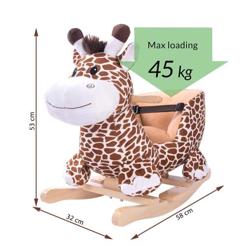BAKAJI  Καμηλοπάρδαλη Κουνιστό Παιχνίδι Λούτρινο για Παιδιά με Ηχητικά Εφέ  02832783