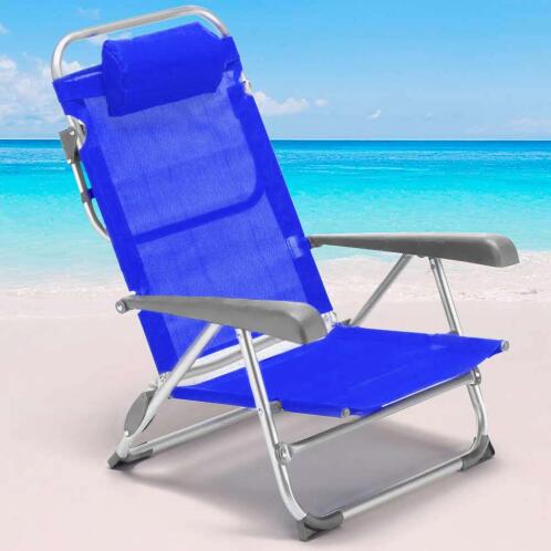 BAKAJI  Πτυσσόμενη Καρέκλα Παραλίας Ρυθμιζόμενη Μπλε  02834087
