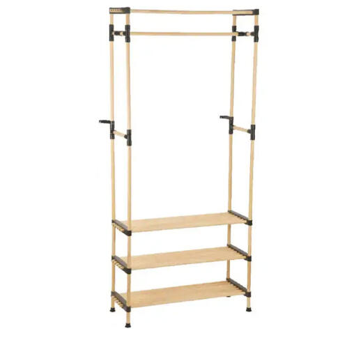 BAKAJI  Κρεμάστρα Ξύλινη Κατασκευή Πάγκος Παπουτσοθήκη 4 Ράφια Θήκη Παπουτσιών  02840365