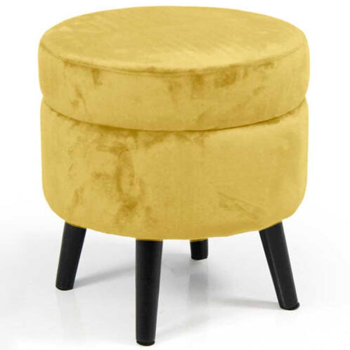 BAKAJI Πουφ Αποθηκευτικός Σκαμπό Υποπόδιο Ύφασμα Βελούδο Μουστάρδα 37x40 02840709