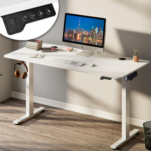 Shally Dogan Ηλεκτρικό Ρυθμιζόμενο Γραφείο Ύψους 140x60x72-117cm Λευκός Πίνακας Ελέγχου 02840730