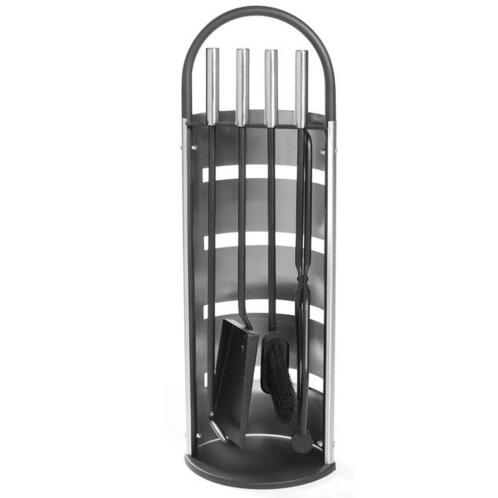 BAKAJI  Σετ 4 Αξεσουάρ για Τζάκι με Βάση Στήριξης από Ανοξείδωτο Ατσάλι  02840838