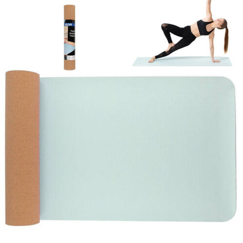 BAKAJI  Στρώμα Γιόγκα 183x61 cm Διπλής Όψης TPE και Φελλός Πάχους 4mm Αντιολισθητικό  02840842