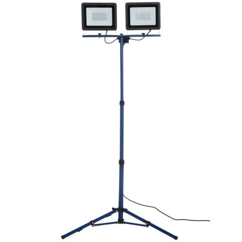 BAKAJI  2 x Σετ 100 W Προβολείς LED με Πτυσσόμενη Ρυθμιζόμενη Βάση Τρίποδα 4000K Καλώδιο 3μ  02840858