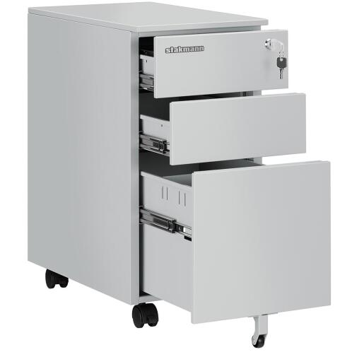 STAKMANN  Κινητό Γραφείο Συρταριέρα για Έγγραφα με Κλειδαριά και Ράβδο Αρχειοθέτησης Γκρι  02841323