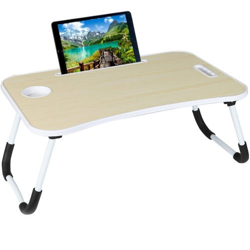 BAKAJI  Πτυσσόμενο τραπέζι, κρεβατιού, καναπέ για φορητό υπολογιστή PC tablet αναλόγιο λευκό  02841369