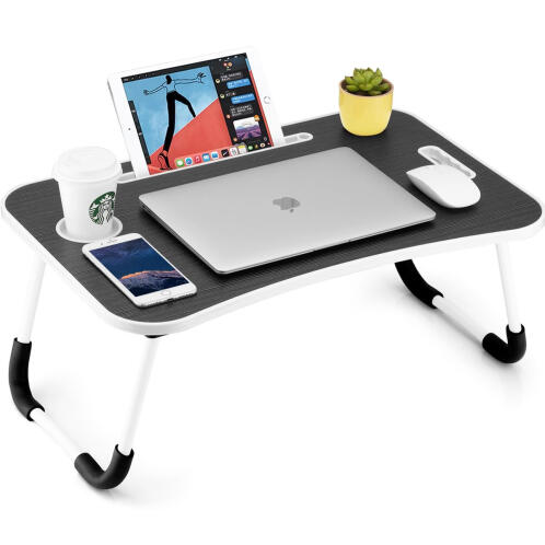 BAKAJI  Πτυσσόμενο τραπέζι κρεβατιού καναπέ για φορητό υπολογιστή, tablet, αναλόγιο, μαύρο.  02841370