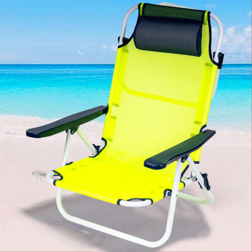 BAKAJI  Πτυσσόμενη Καρέκλα Παραλίας Ρυθμιζόμενη Πράσινο Νέον  02841548