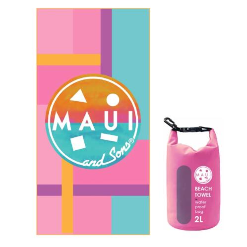 MAUI&SONS Πετσέτα θαλάσσης microfiber με σχέδιο ροζ original surf