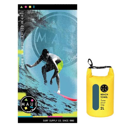 MAUI&SONS Πετσέτα θαλάσσης microfiber με σχέδιο μπλε born in Maui